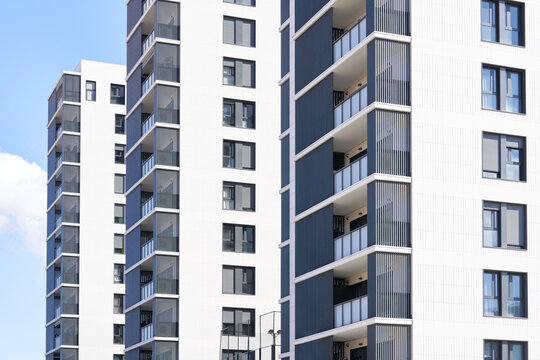 Modern apartment buildings in city