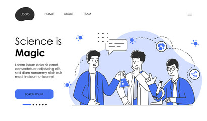 Chemical researchers with laboratory equipment