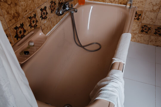 Vintage bathtub at andalusian home
