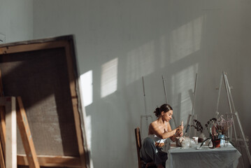 Artist in the workshop