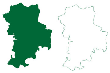 Obraz premium Kondagaon district (Chhattisgarh State, Bastar division, Republic of India) map vector illustration, scribble sketch Kondagaon map