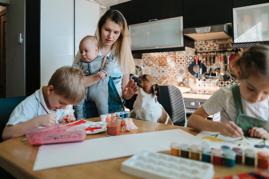 Big happy family at home