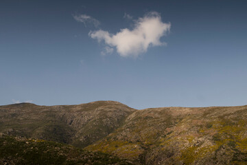 Mountain landscape of highland and meadows