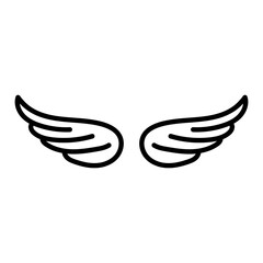 Wing Icon. Vector. black linear illustration on a white background