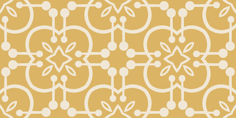 background pattern with decorative ornament seamless on a gold background, vector image