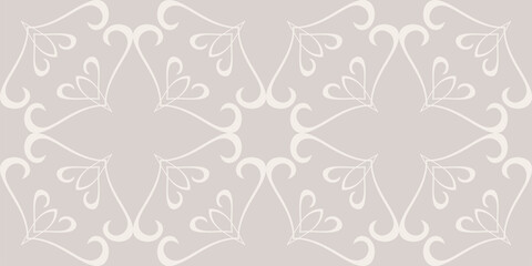 background pattern with floral ornament seamless on gray background, vector graphics