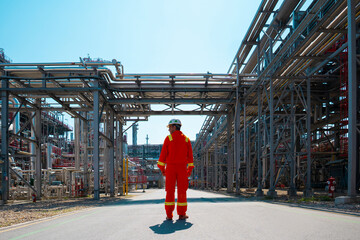 A worker in the oil refinery