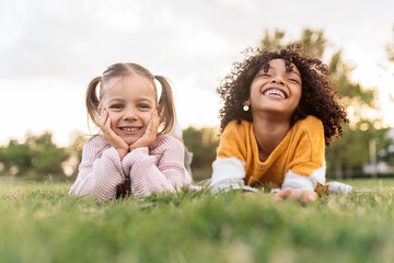 Funny Afro Little Girl and Friend