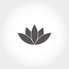 Lotus Flower Flat Icon In White Background