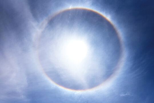 Sun with circular rainbow
