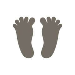 People pair foot. Human footprints silhouette. Barefoot outline symbol. Vector isolated on white	
