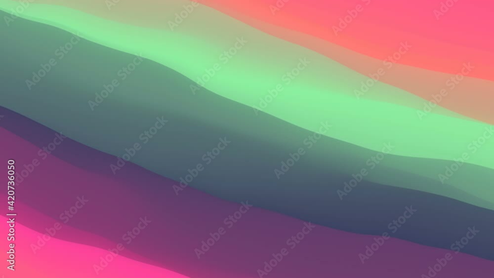 Poster Multi colored wavy surface. Liquid background design 3d rendering loop animation