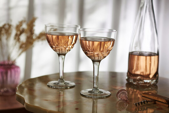 Two Glasses of Rose Wine - Powered by Adobe