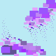 chaotic rectangles, background image for lettering or logo, vector illustration, pink blue, trendy, modern, geometric shapes