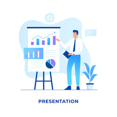 Business presentation illustration concept. Illustration for websites, landing pages, mobile applications, posters and banners