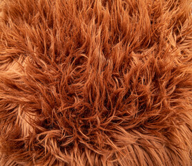 
macro hair from artificial brown cushion