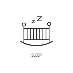 Sleep icon or logo in modern line style. High quality black outline pictogram for web site design and mobile apps. Vector illustration on a white background.
