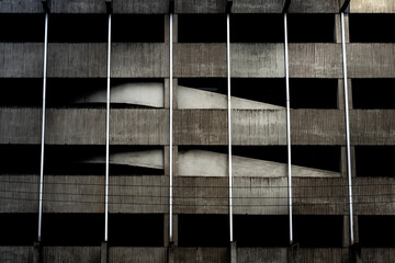 A garage building snaking through various floors 