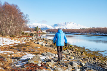 On a hike in great spring weather, In Brønnøy municipality   - ,Helgeland,Nordland county,Norway,scandinavia,Europe