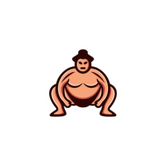 Sumo Wrestler Vector Logo Design