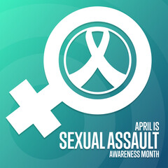 April is Sexual Assault Awareness Month. Holiday concept. Template for background, banner, card, poster with text inscription. Vector EPS10 illustration.