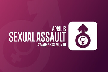 April is Sexual Assault Awareness Month. Holiday concept. Template for background, banner, card, poster with text inscription. Vector EPS10 illustration.