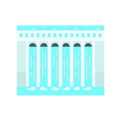 Vector illustration of water energy. Alternate and environmental friendly bioenergy. Green energy and ecology friendly technology.