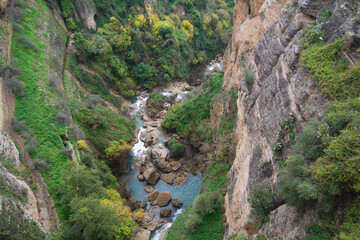 Fototapeta na wymiar canyon a rolda città della provincia di malaga in andalusia