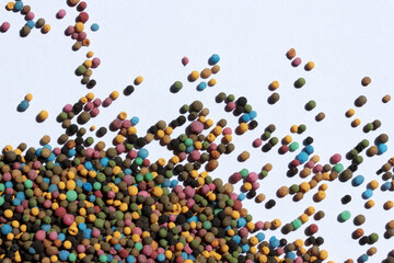 powder food colors on a white background