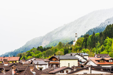 Obraz premium Ancient landscapes of Carnia. Between spring and winter in Sutrio. Carnia
