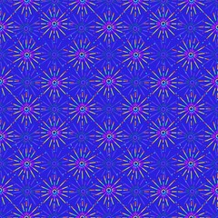 Seamless pattern, Blue and lilac stars, sparks on a blue background