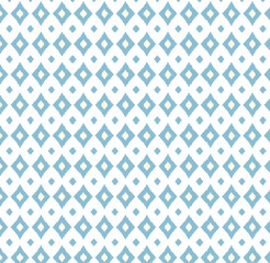 Ethnic Powder Blue Ikat Pattern. Seamless Vector Background. Fashion Design Print Pattern.
