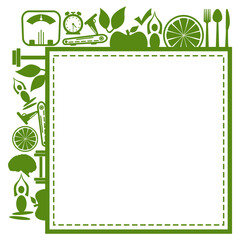 Health Symbols Green Symbols Square Copy Space
