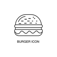 Burger icon vector isolated on white background, Burger transparent sign , thin symbols or lined elements in outline style