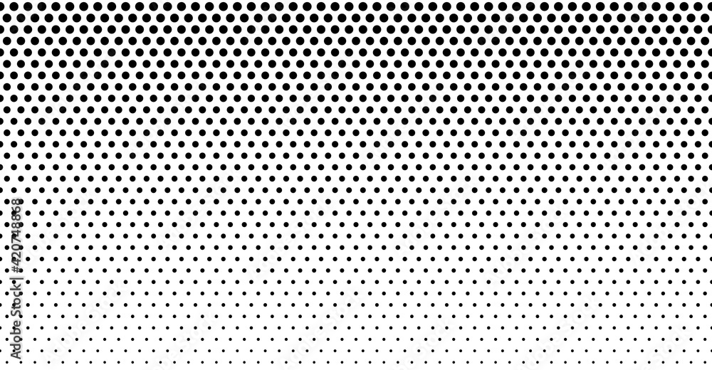 Poster halftone dot. seamless border pattern. fade gradient. background dots. point noise texture. overlay 