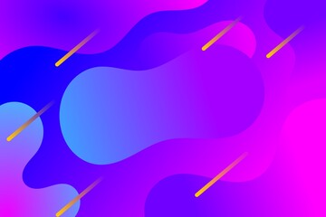Fluid gradient background design with nice meteor lines