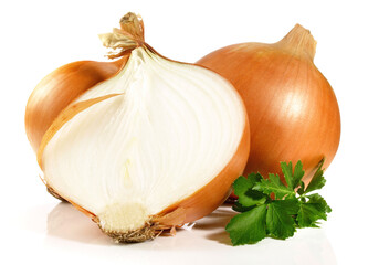 Fresh Vegetables - Spanish Onion on white Background Isolated