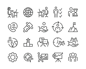 Business Line Icons - Vector Line Icons. Editable Stroke. Vector Graphic