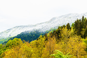Obraz premium Ancient landscapes of Carnia. Between spring and winter in Sutrio. Carnia