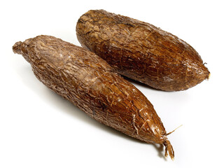 Fresh Vegetables - Cassava Roots on white Background Isolated