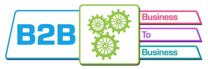 B2B - Business To Business Colorful Rounded Squares Symbol Horizontal 