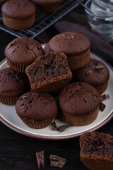Homemade sweet molten chocolate lava cakes muffins