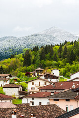 Obraz premium Ancient landscapes of Carnia. Between spring and winter in Sutrio. Carnia