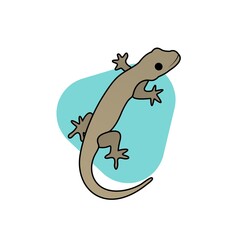 Illustration of Lizard Cartoon, Cute Funny Character, Flat Design