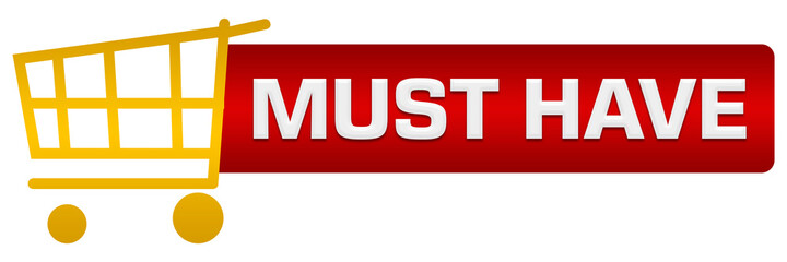 Must Have Red Yellow Shopping Cart Horizontal 