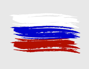 russia country tricolor flag brush texture background