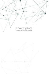 Abstract technology Network nodes, digital connection background with polygonal shapes on white Vector. science technology, data structure, connected points, web.