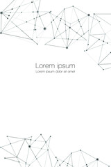 Abstract technology Network nodes, digital connection background with polygonal shapes on white Vector. science technology, data structure, connected points, web.