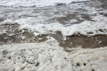 Stormy weather along the coast of Scheveningen