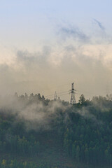 misty morning in the mountains